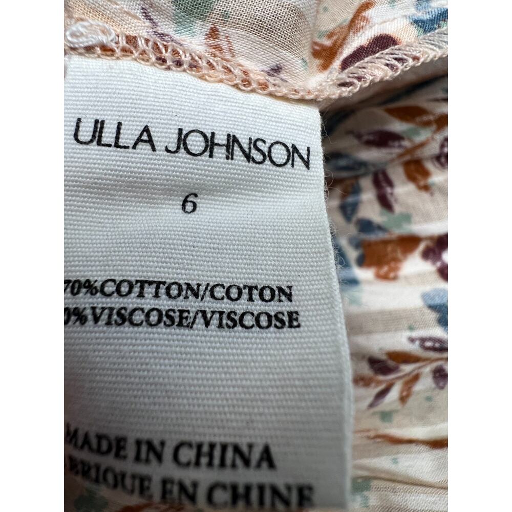 Ulla Johnson Portia Floral Print Midi Dress Boho Cottagecore Costal Summer, Sz 6 - Picture 14 of 14